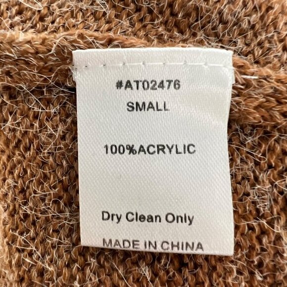 Lumiere Crew Neck Long Tiered Sleeve Sweater Rust/Gray Size Small Pullover - Picture 9 of 9